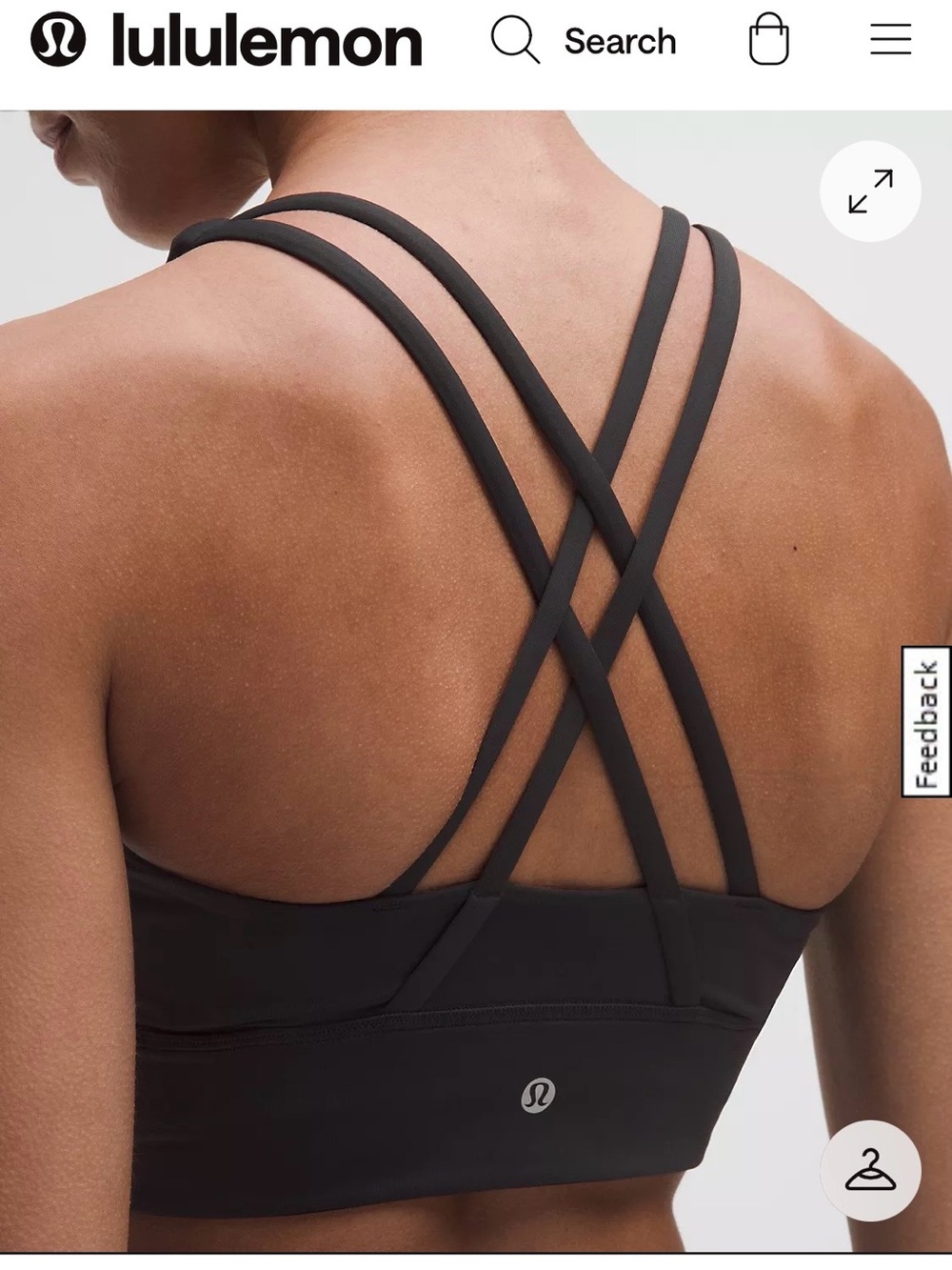 lululemon Energy Longline Black Camouflage Strappy Sports Bra